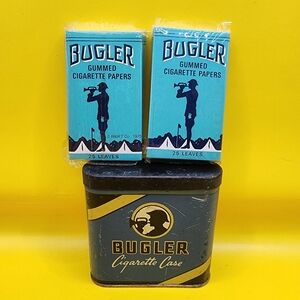 Vintage Bugler Tin Case & New Gummed Cigarette Papers